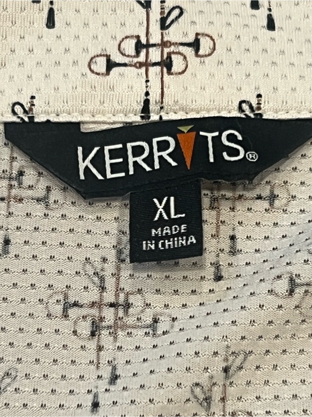Kerrits White and Black Mesh Equestrian Top with Carrot Logo Size XL - Picture 3 of 14
